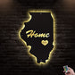12"x12" Illinois I Love It - Led Light Metal - Owls Matrix LTD