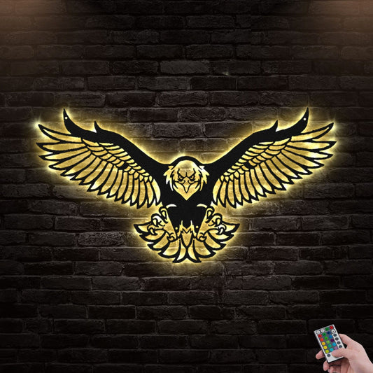 12"x12" Eagle Cool Style Type - Led Light Metal - Owls Matrix LTD