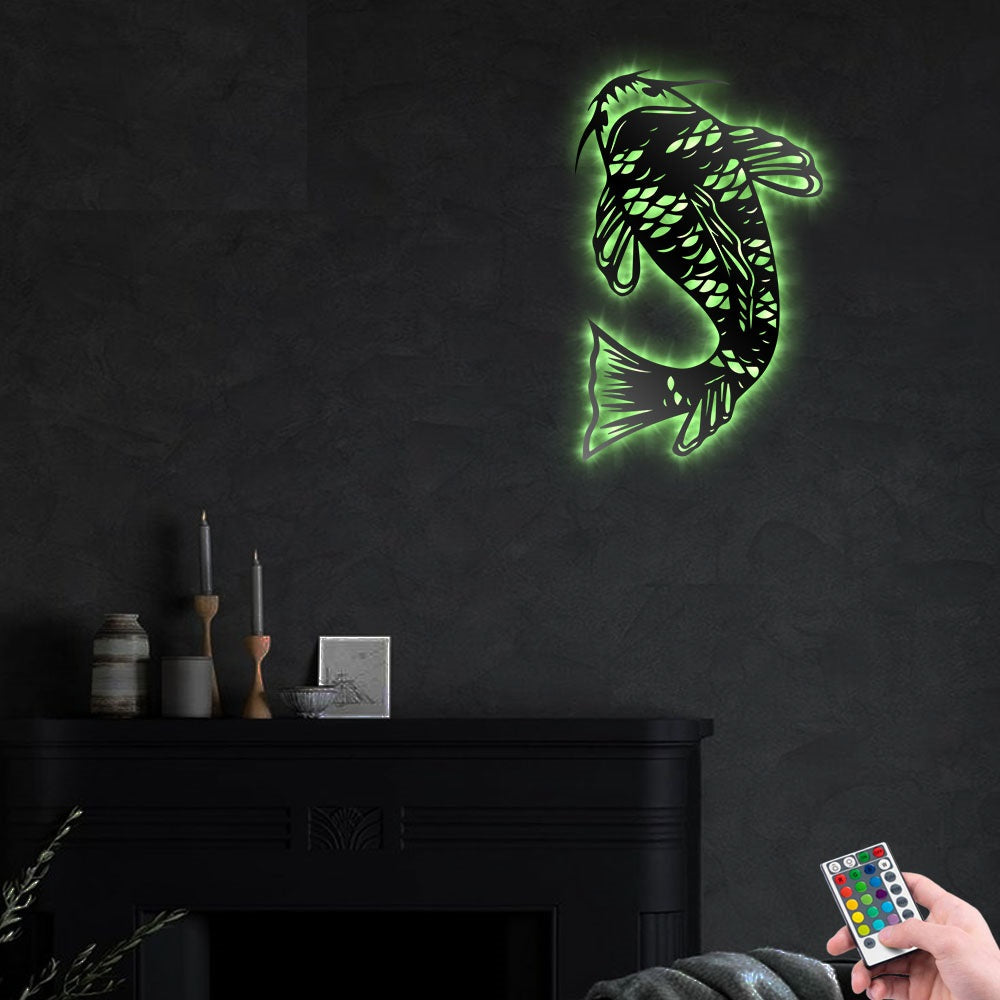 Koi Fish So Cool - Led Light Metal - Owls Matrix LTD