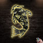 12"x12" Koi Fish So Cool - Led Light Metal - Owls Matrix LTD