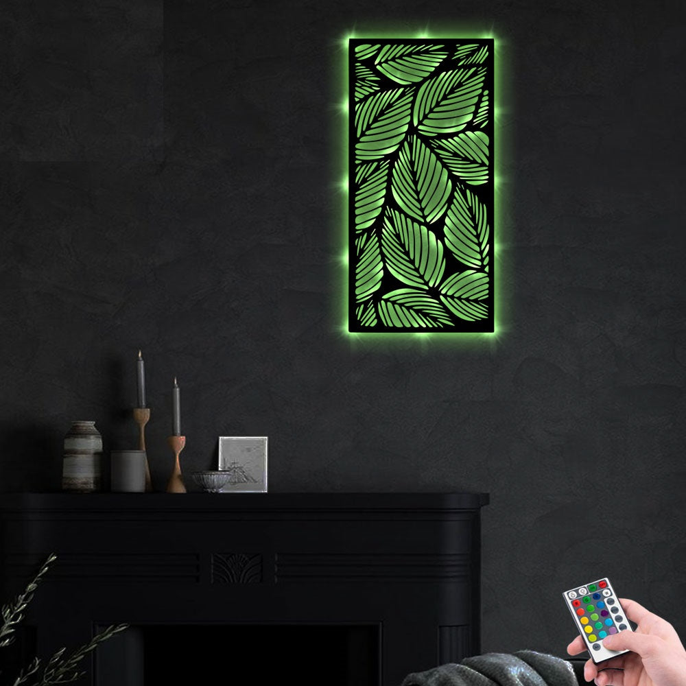 12"x12" Leaves So Simple So Beautiful - Led Light Metal - Owls Matrix LTD