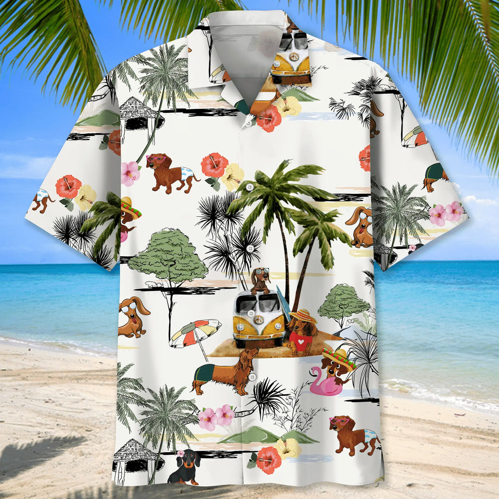 Dachshund Beach Funny Hawaiian Shirt