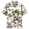 Hawaiian Shirt / Adults / S Dachshund Beach Funny Hawaiian Shirt