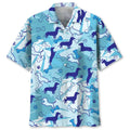 Hawaiian Shirt / Adults / S Dachshund Blue Hawaiian Shirt
