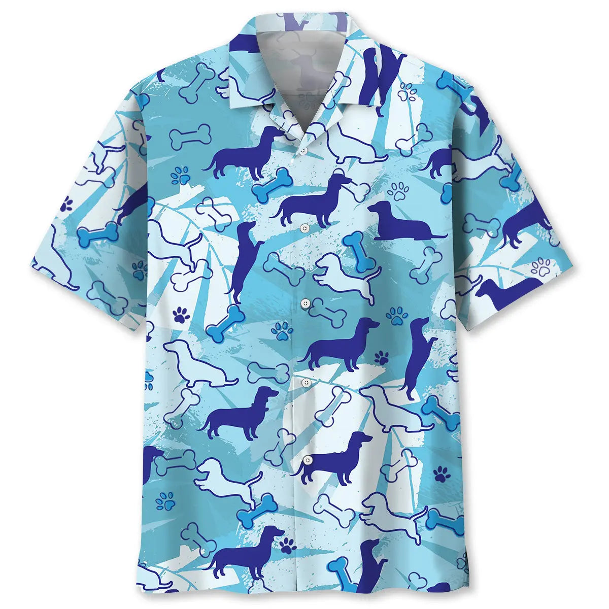 Hawaiian Shirt / Adults / S Dachshund Blue Hawaiian Shirt