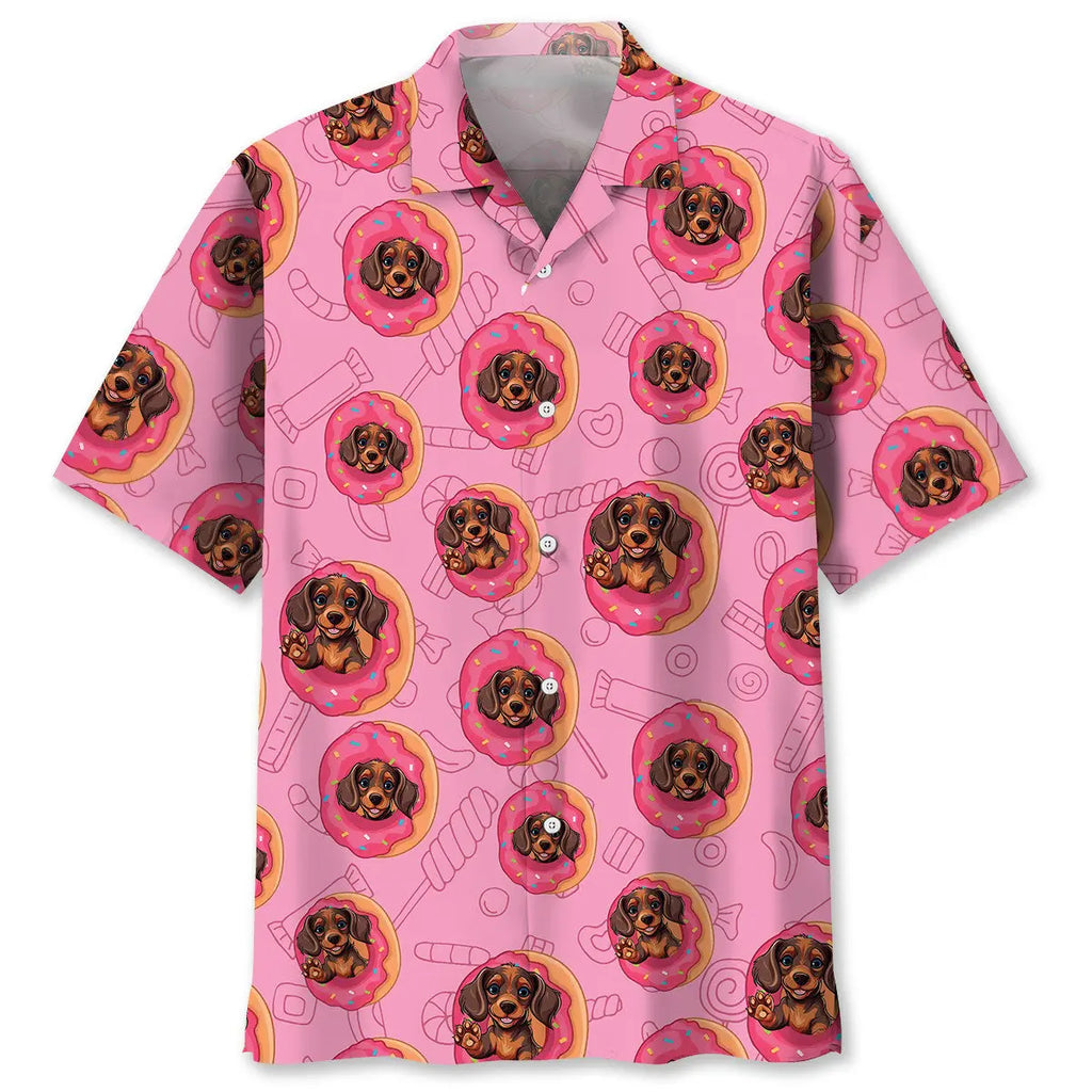 Hawaiian Shirt / Adults / S Dachshund Donut Hawaiian Shirt