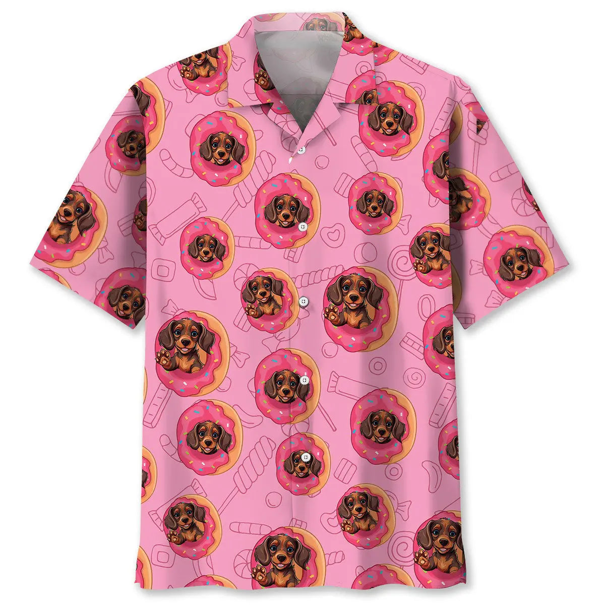 Hawaiian Shirt / Adults / S Dachshund Donut Hawaiian Shirt
