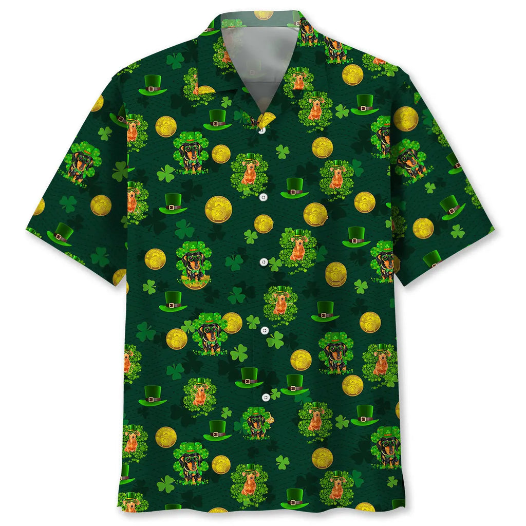 Hawaiian Shirt / Adults / S Dachshund Lucky Irish St.Patrick Day Hawaiian Shirt