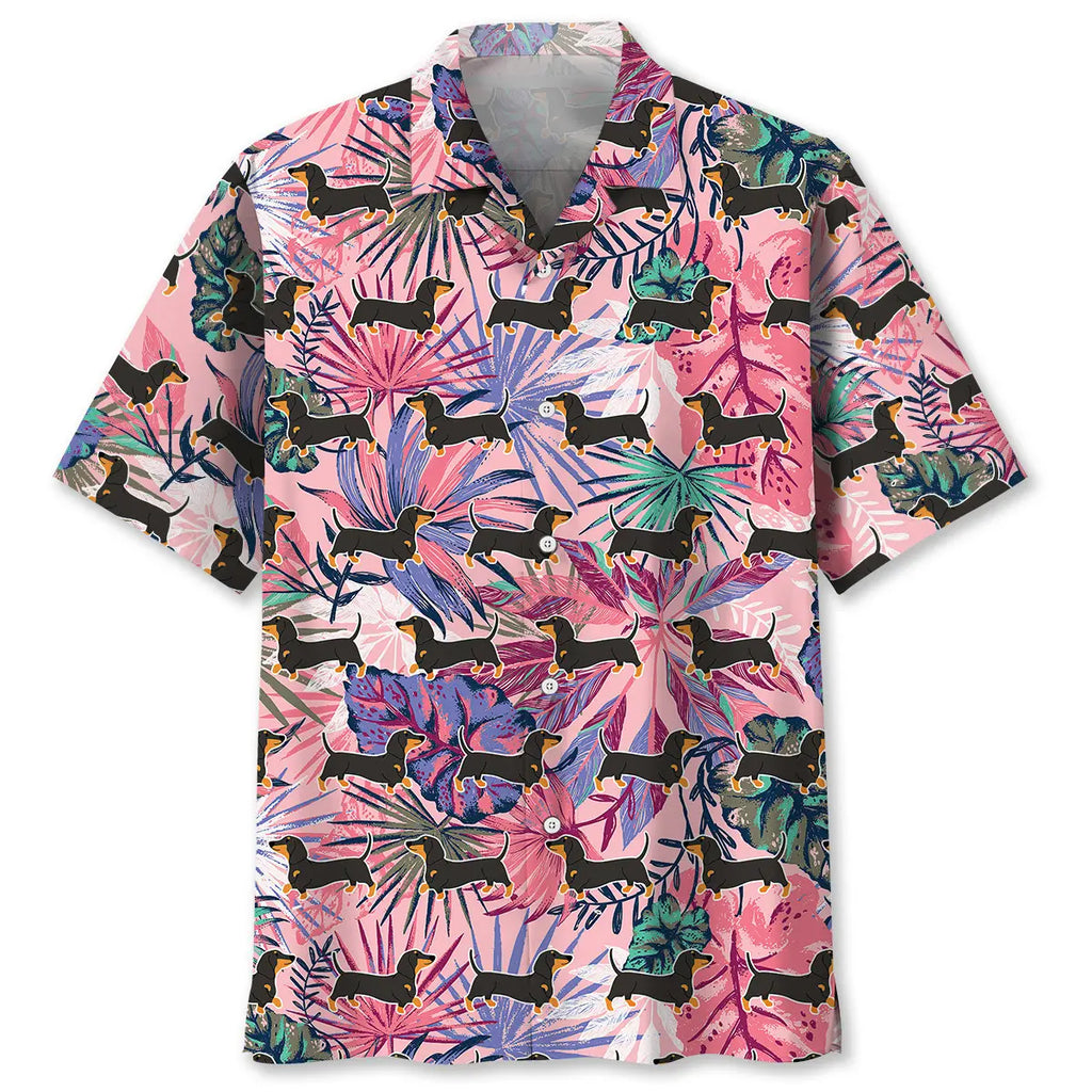 Hawaiian Shirt / Adults / S Dachshund Tropical Hawaiian Shirt