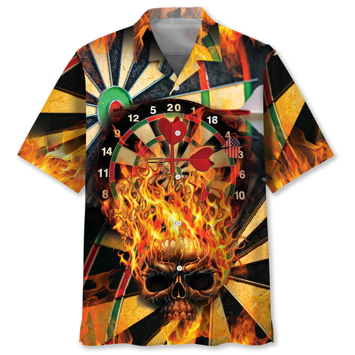 Hawaiian Shirt / Adults / S Darts Skull Hawaiian Shirt