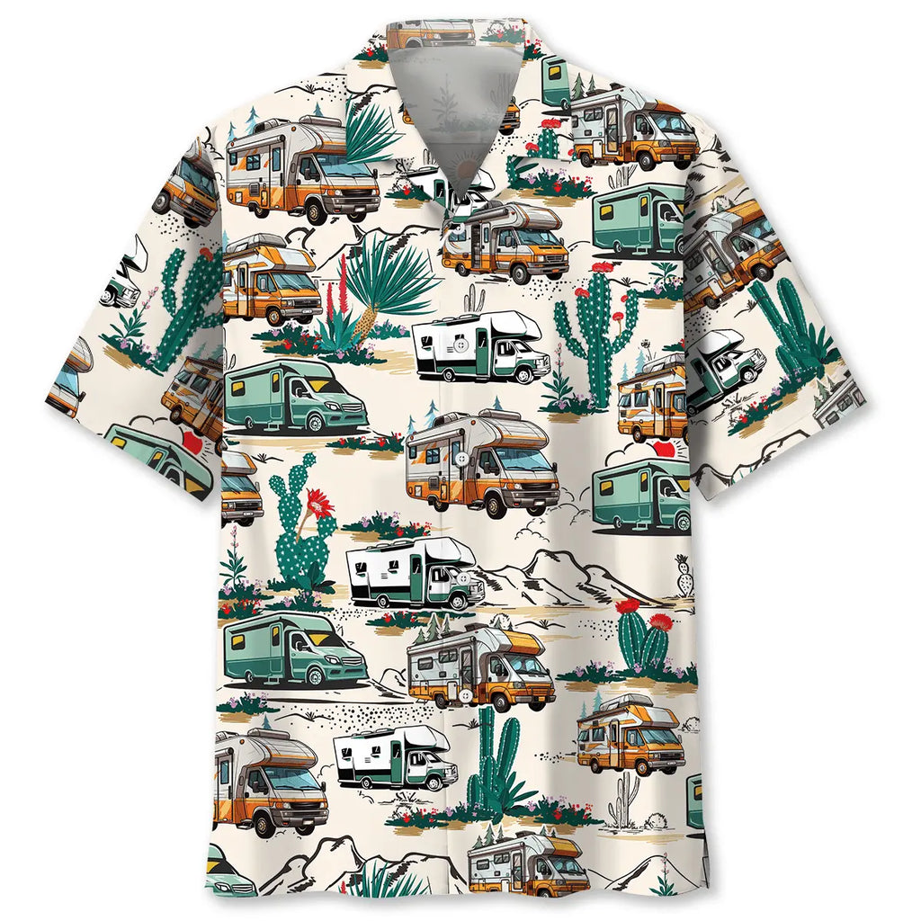 Hawaiian Shirt / Adults / S Desert Camping Car Hawaiian Shirt