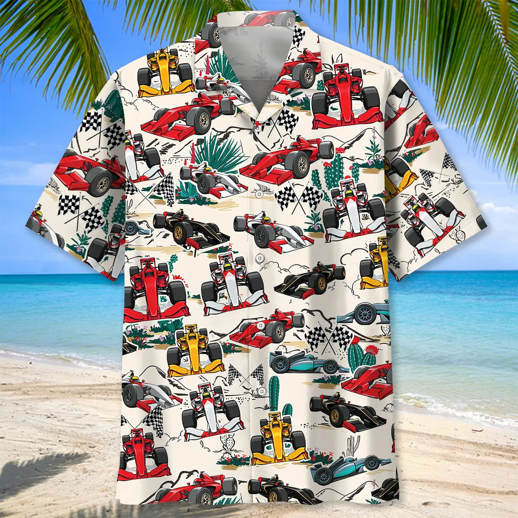 Desert F1 Racing Car Hawaiian Shirt
