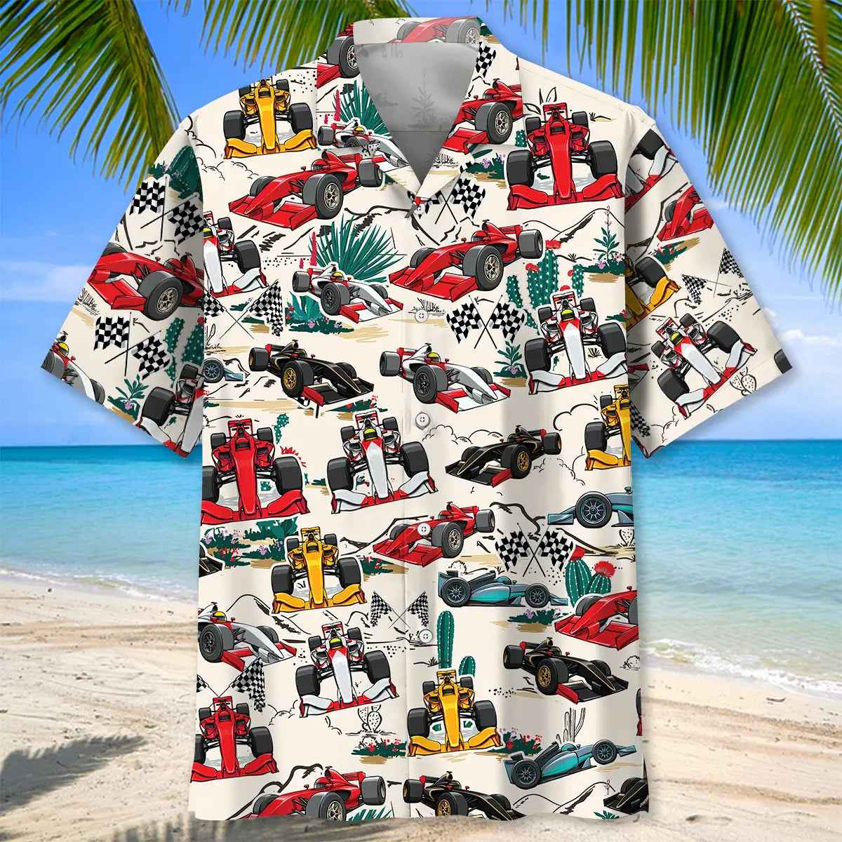 Desert F1 Racing Car Hawaiian Shirt