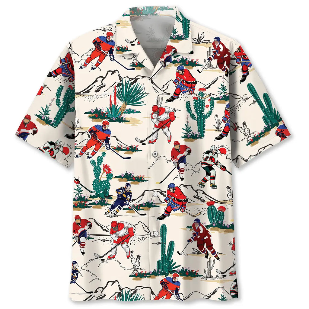 Hawaiian Shirt / Adults / S Desert Hockey Hawaiian Shirt