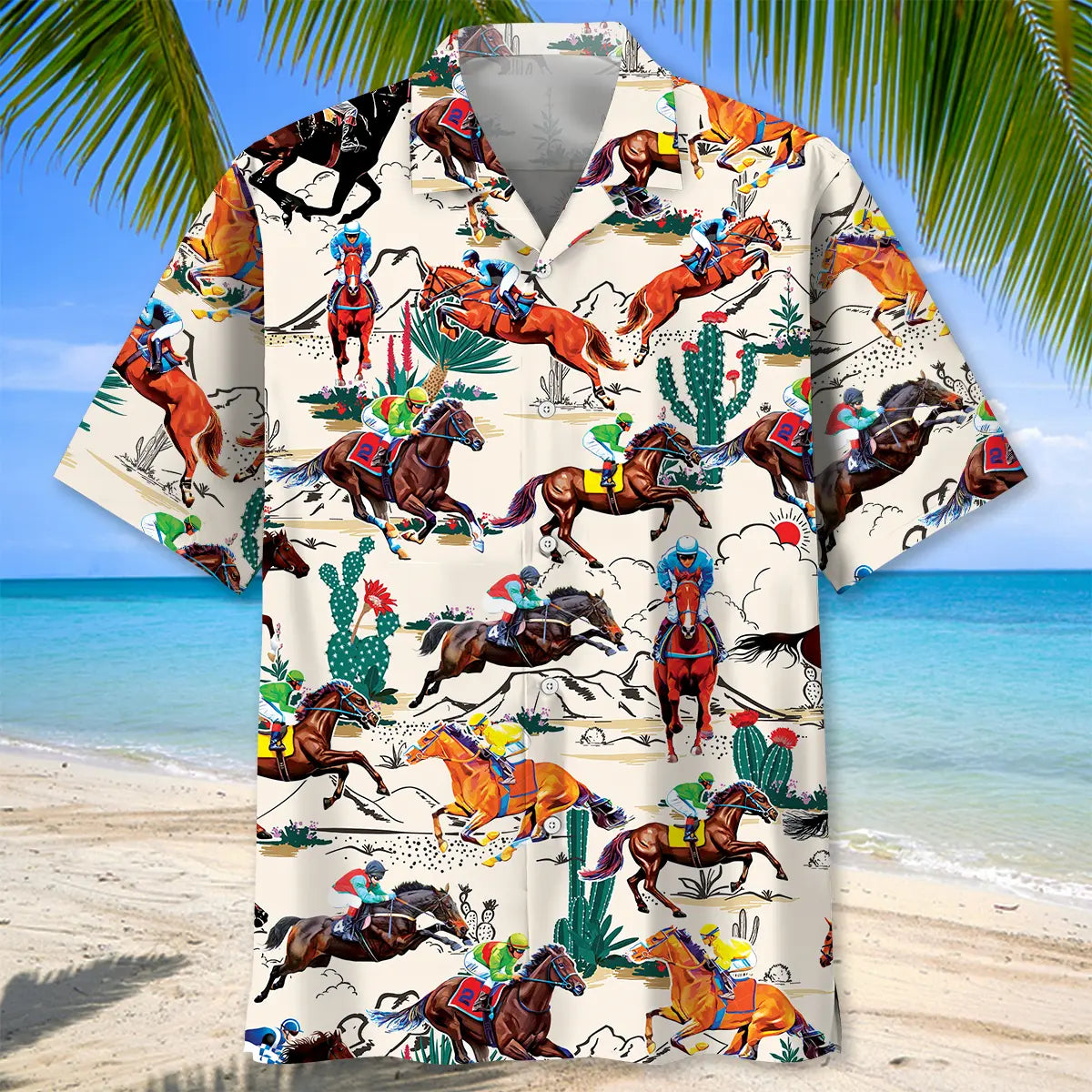 Desert Horse Racing Hawaiian Shirt