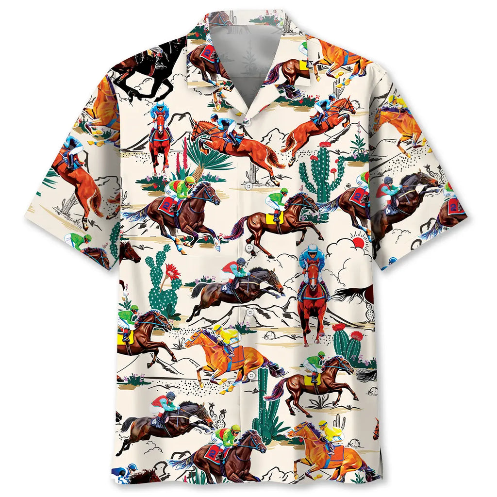 Hawaiian Shirt / Adults / S Desert Horse Racing Hawaiian Shirt