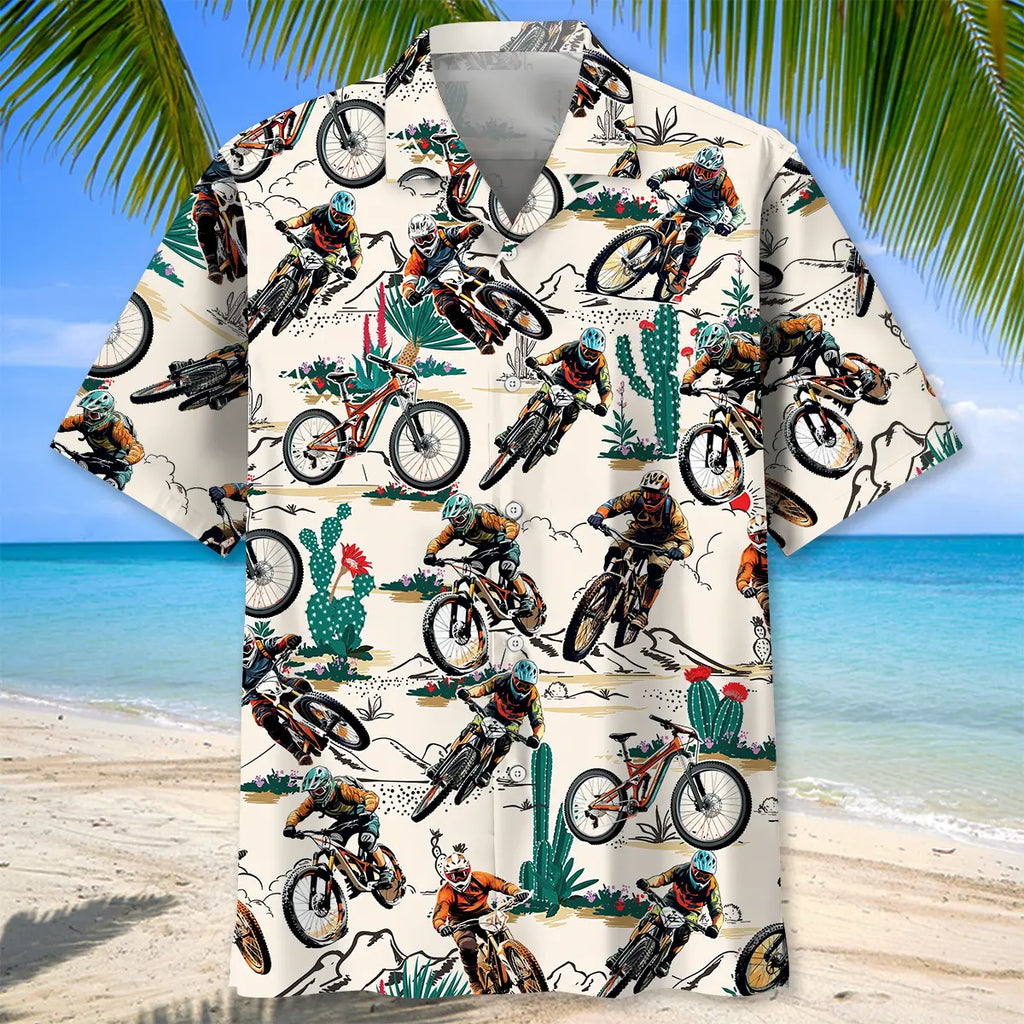 Desert Mountain Bike Racing Hawaiian Shirt