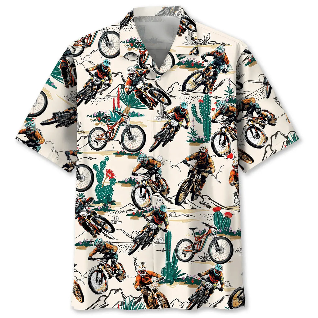 Hawaiian Shirt / Adults / S Desert Mountain Bike Racing Hawaiian Shirt
