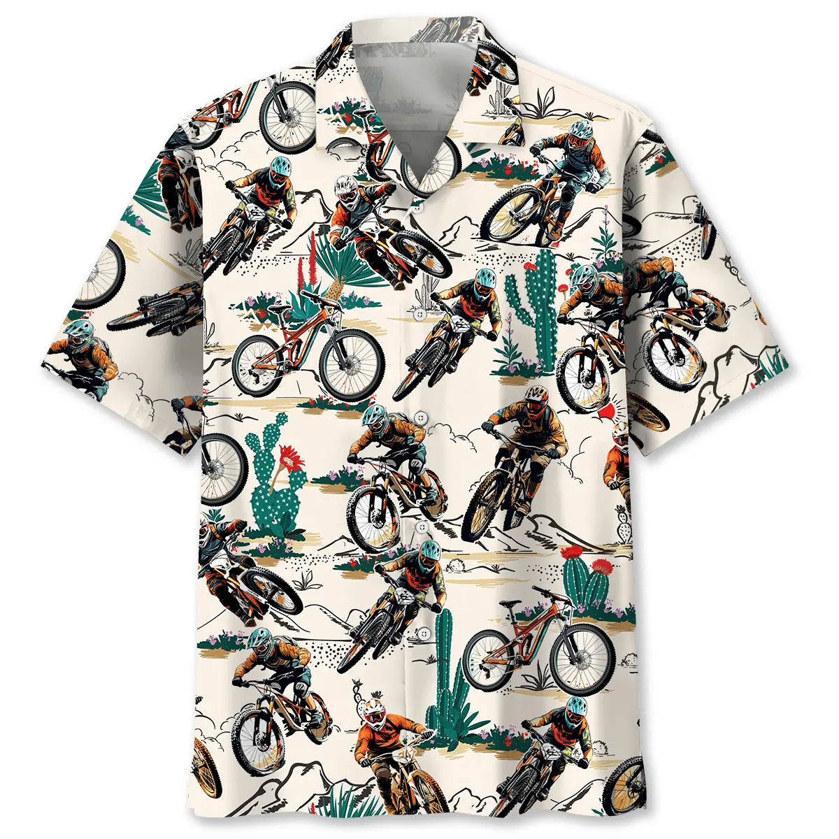 Hawaiian Shirt / Adults / S Desert Mountain Bike Racing Hawaiian Shirt