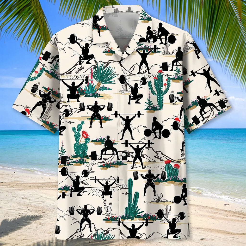 Desert Weight Lifting Hawaiian Shirt