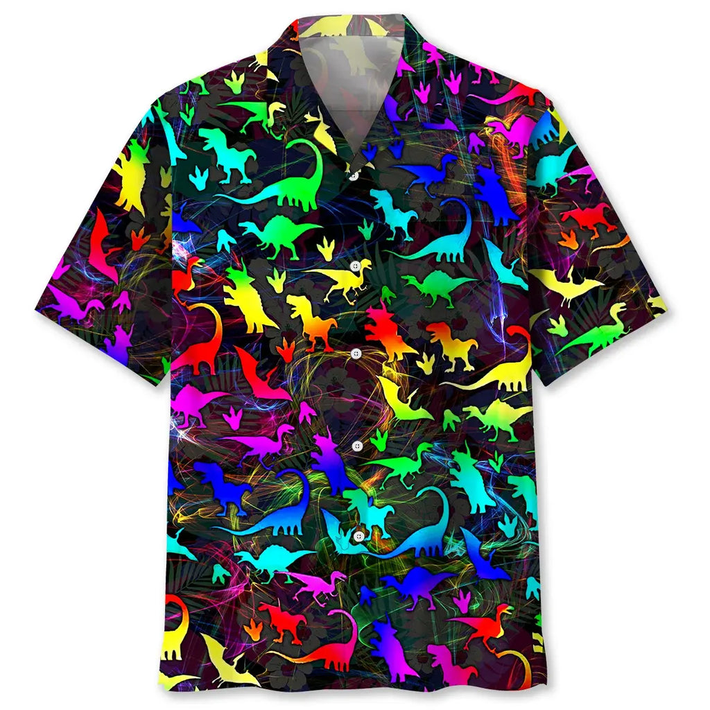 Hawaiian Shirt / Adults / S Dinosaur Color Hawaiian Shirt