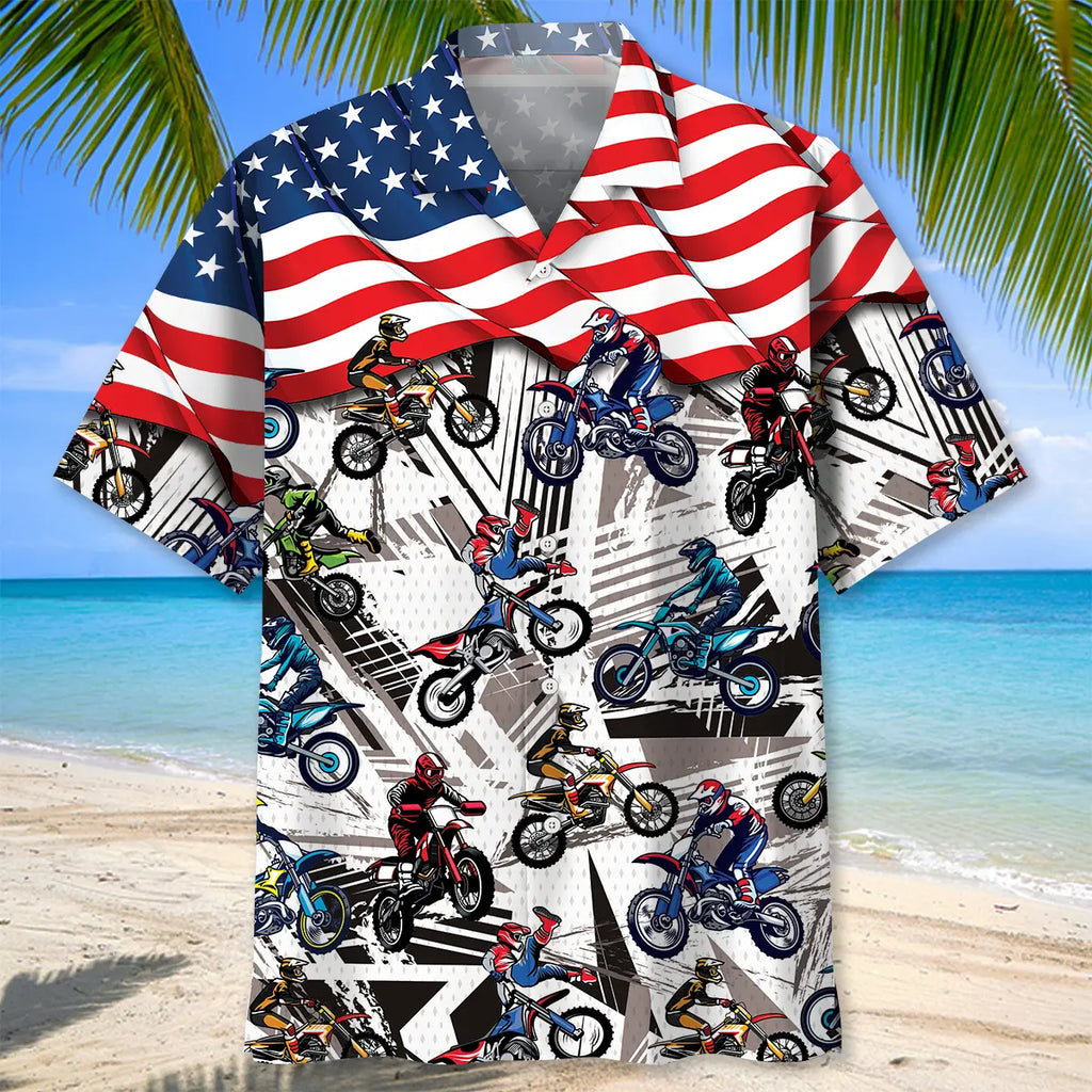 Dirt Bike Racing Hawaiian Shirt