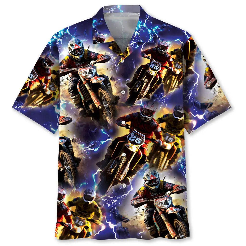 Hawaiian Shirt / Adults / S Dirt Bike Racing Hawaiian Shirt Men