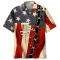 Hawaiian Shirt / Adults / S Disc Golf America Flag Hawaiian Shirt