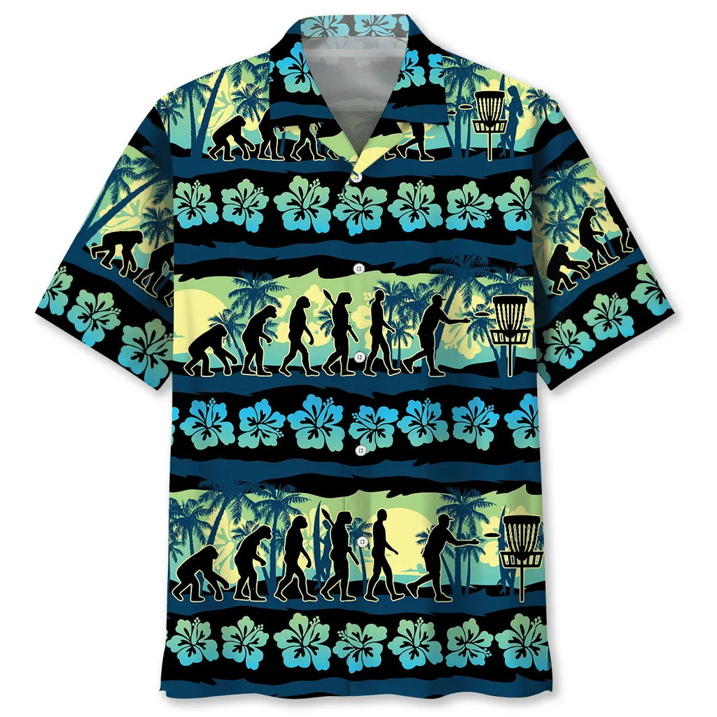 Hawaiian Shirt / Adults / S Disc Golf Evolution Hawaiian Shirt