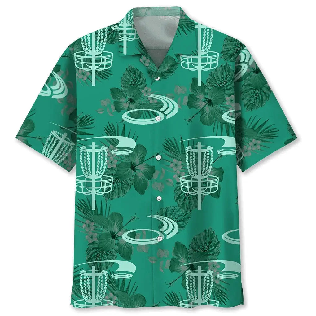 Hawaiian Shirt / Adults / S Disc Golf Kelly Green Hawaiian Shirt