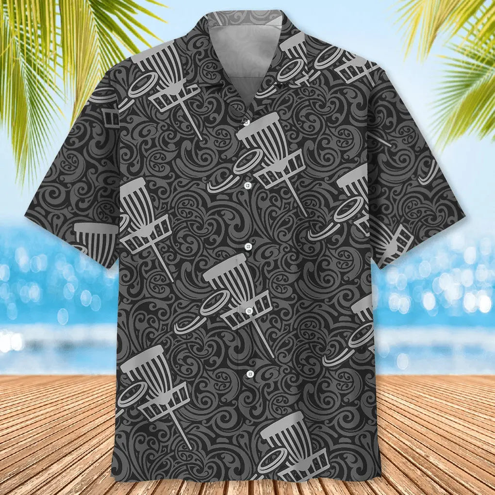 Disc Golf Pattern Hawaiian Shirt