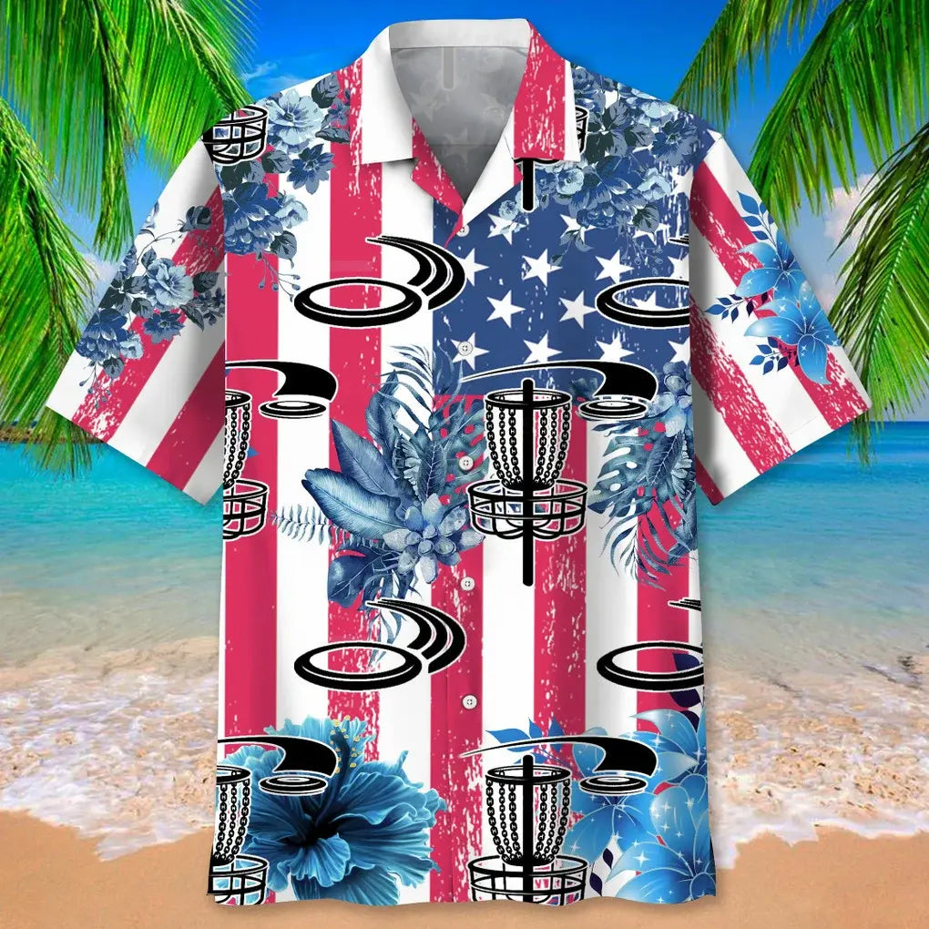 Disc Golf Usa Nature Hawaiian Shirt