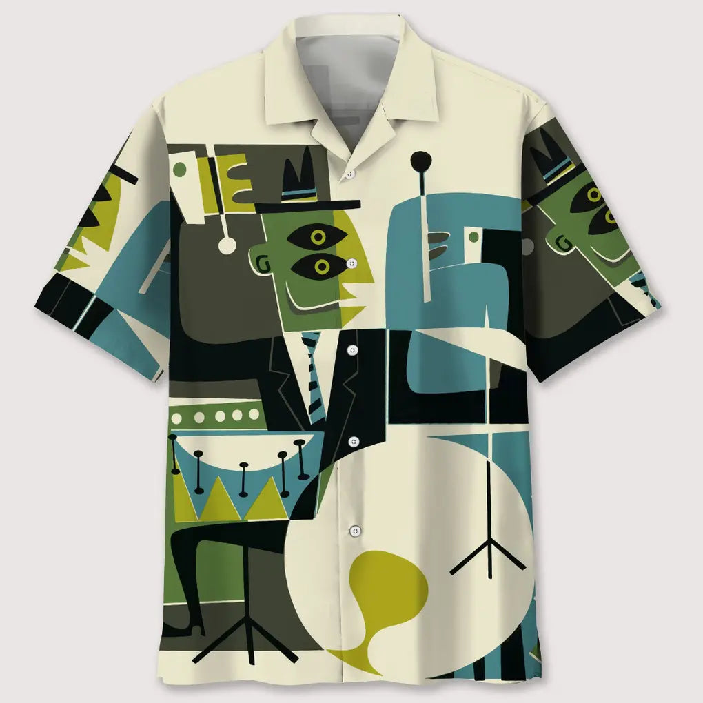 Hawaiian Shirt / Adults / S Drum Abstract Hawaiian Shirt