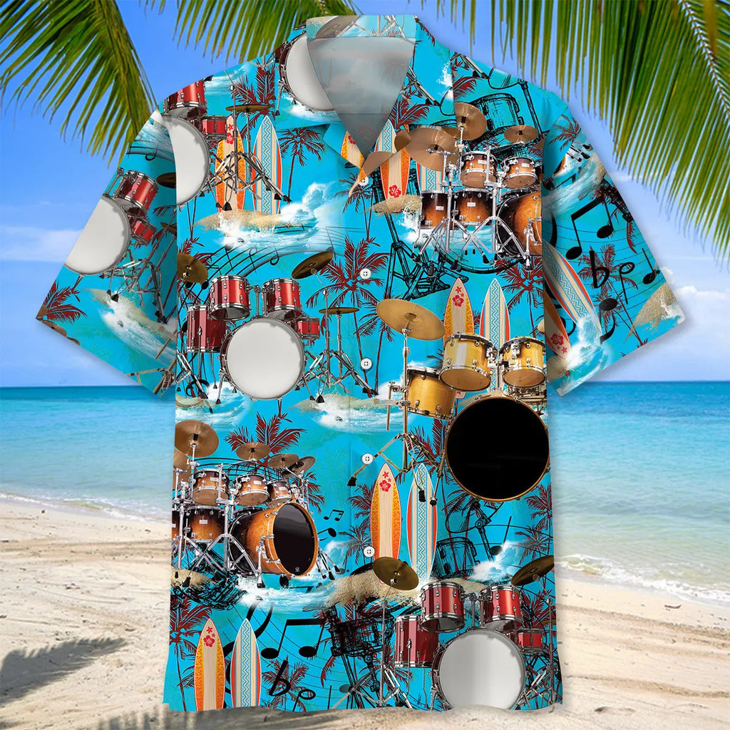 Drum Beach Hawaiian Shirt