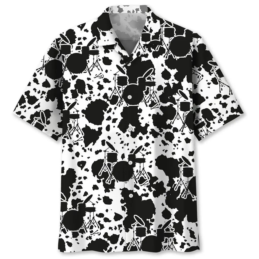 Hawaiian Shirt / Adults / S Drum Black Hawaiian Shirt