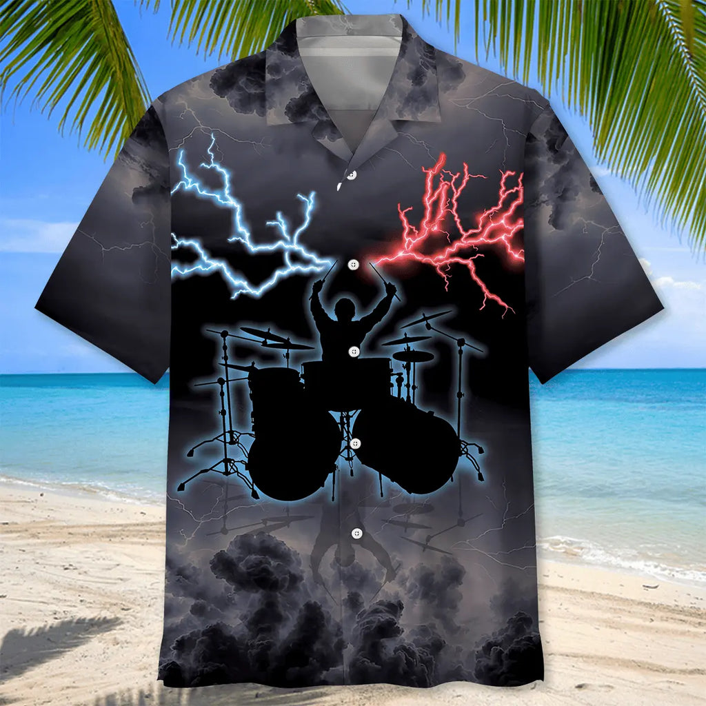 Drum Lighting Hawaiian Shirt