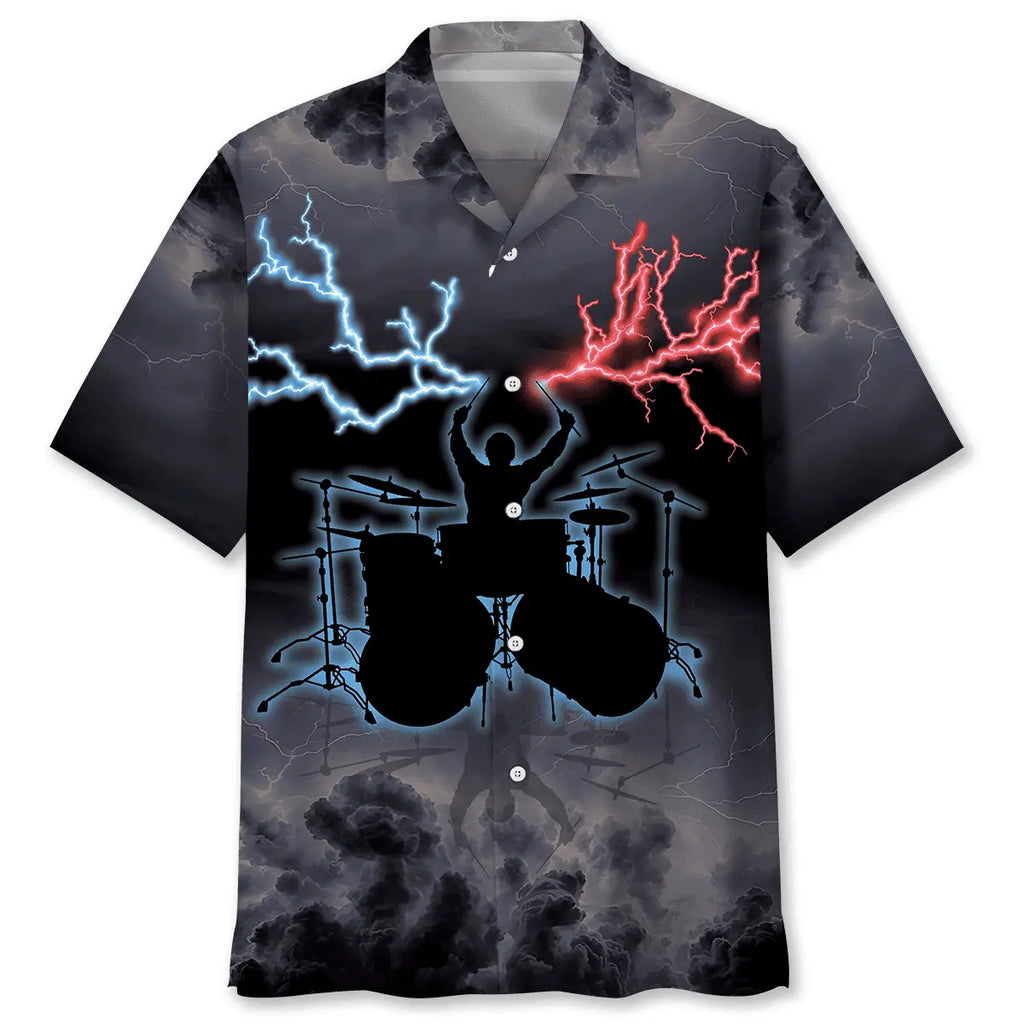 Hawaiian Shirt / Adults / S Drum Lighting Hawaiian Shirt