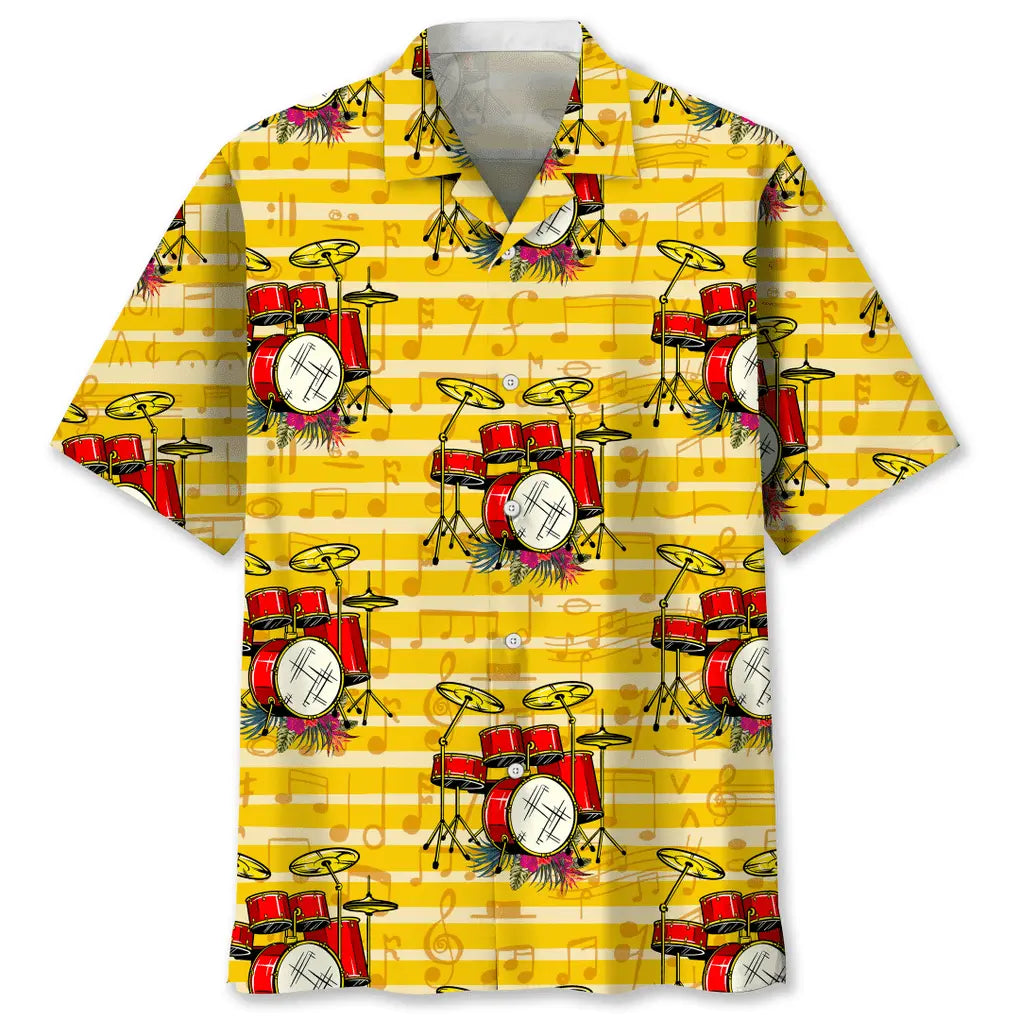 Hawaiian Shirt / Adults / S Drum Music Hawaiian Shirt