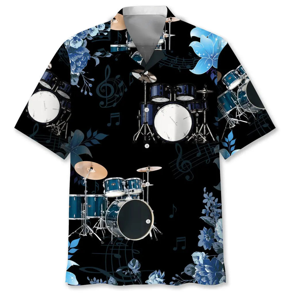 Hawaiian Shirt / Adults / S Drum Nature Flower Hawaiian Shirt