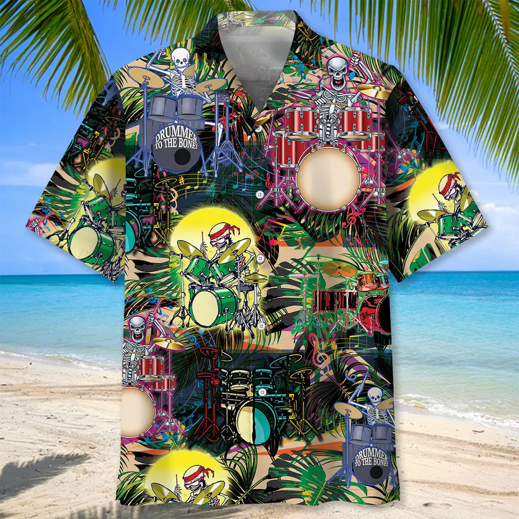 Drum Skeleton Hawaiian Shirt