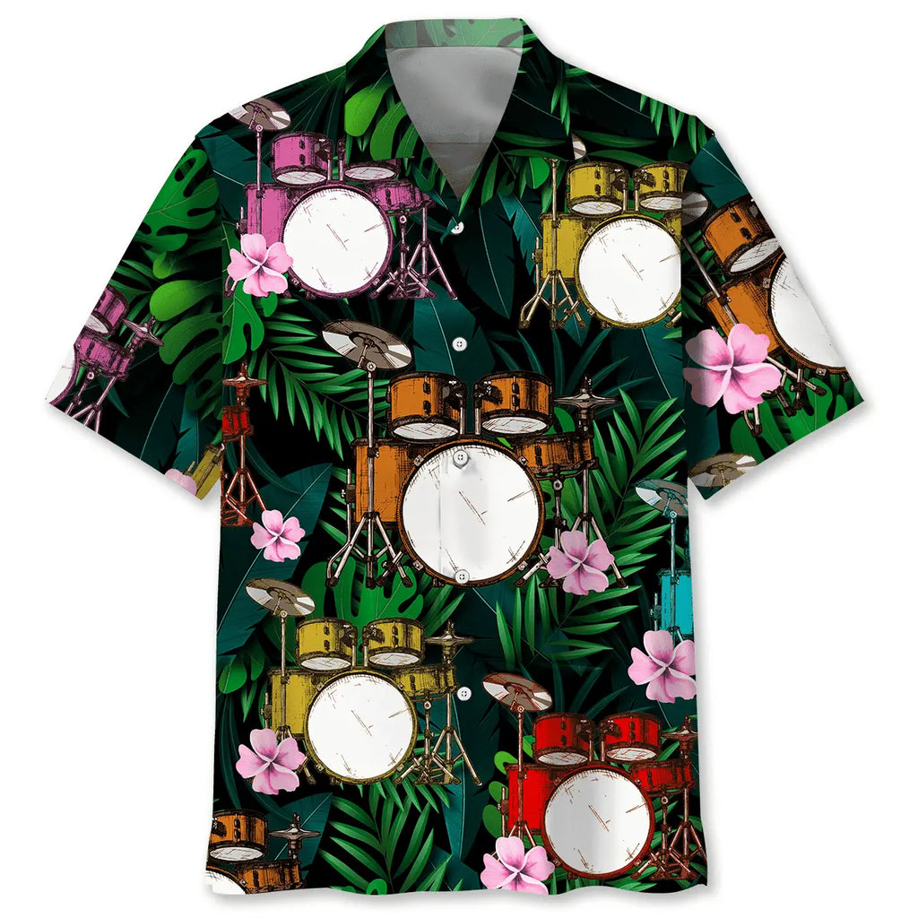 Hawaiian Shirt / Adults / S Drum Tropical Hawaiian Shirt