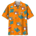 Hawaiian Shirt / Adults / S Drum Tropical Orange Hawaiian Shirt