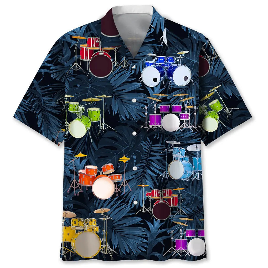 Hawaiian Shirt / Adults / S Drums Tropical Hawaiian Shirt