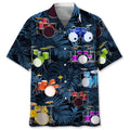 Hawaiian Shirt / Adults / S Drums Tropical Hawaiian Shirt