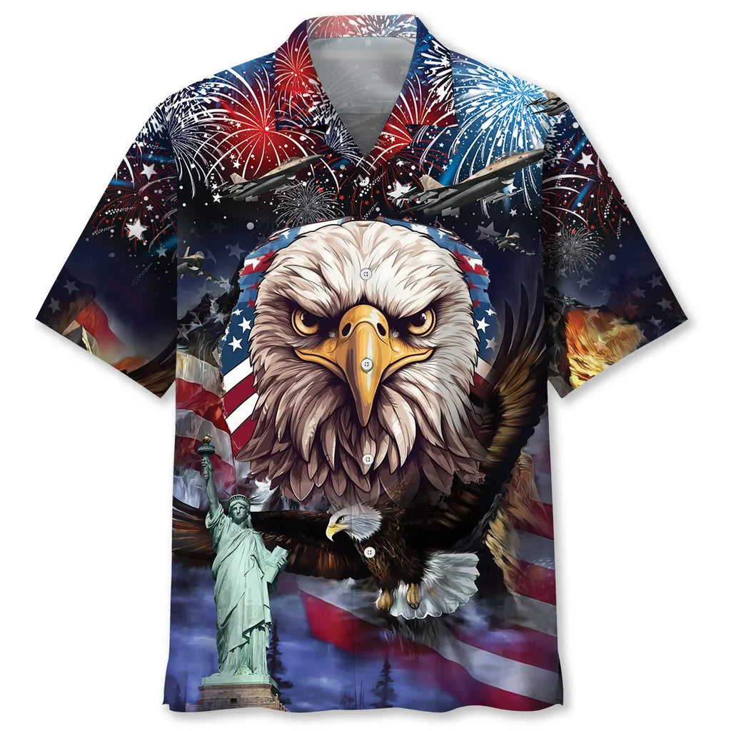 Hawaiian Shirt / Adults / S Eagle Patriotic Day Hawaiian Shirt