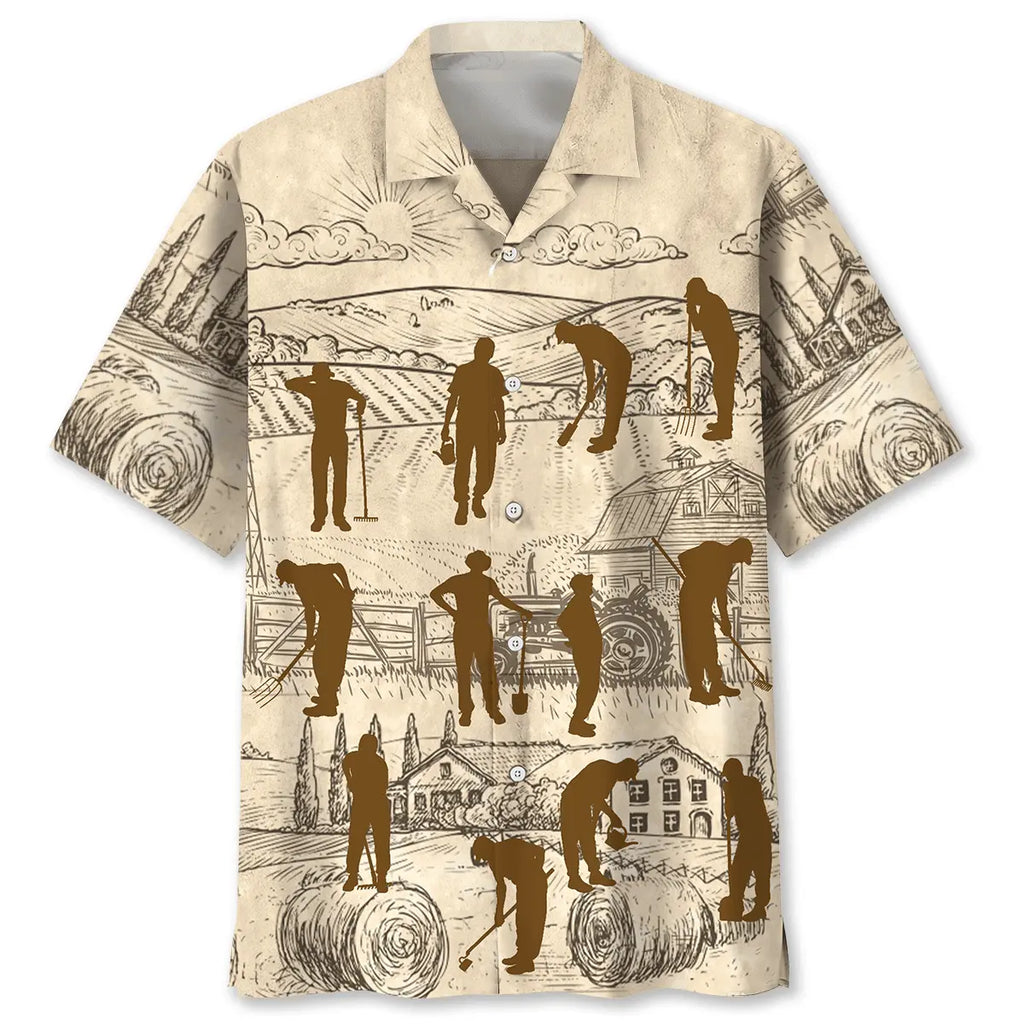 Hawaiian Shirt / Adults / S Farmer Vintage Hawaiian Shirt