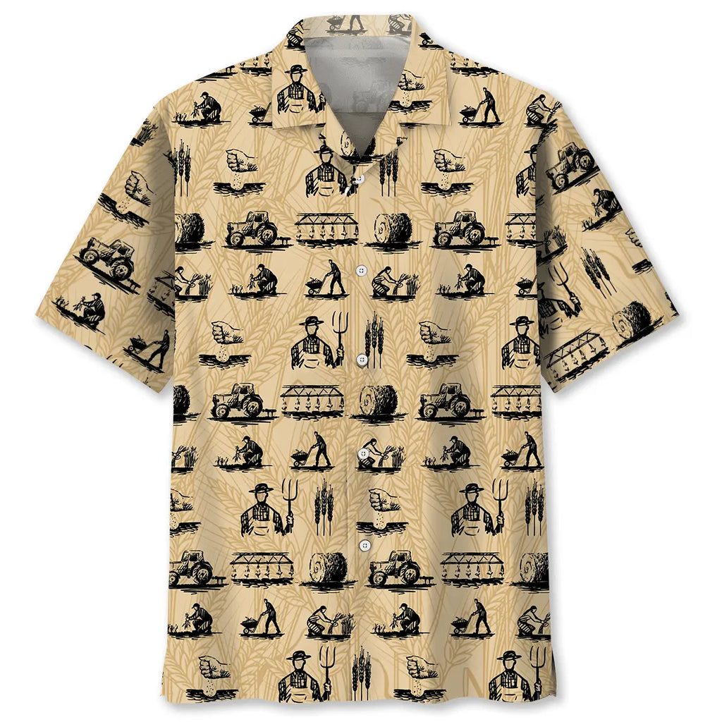 Hawaiian Shirt / Adults / S Farmer Vintage Hawaiian Shirt