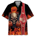 Hawaiian Shirt / Adults / S Fire Skull Boxing Hawaiian Shirt