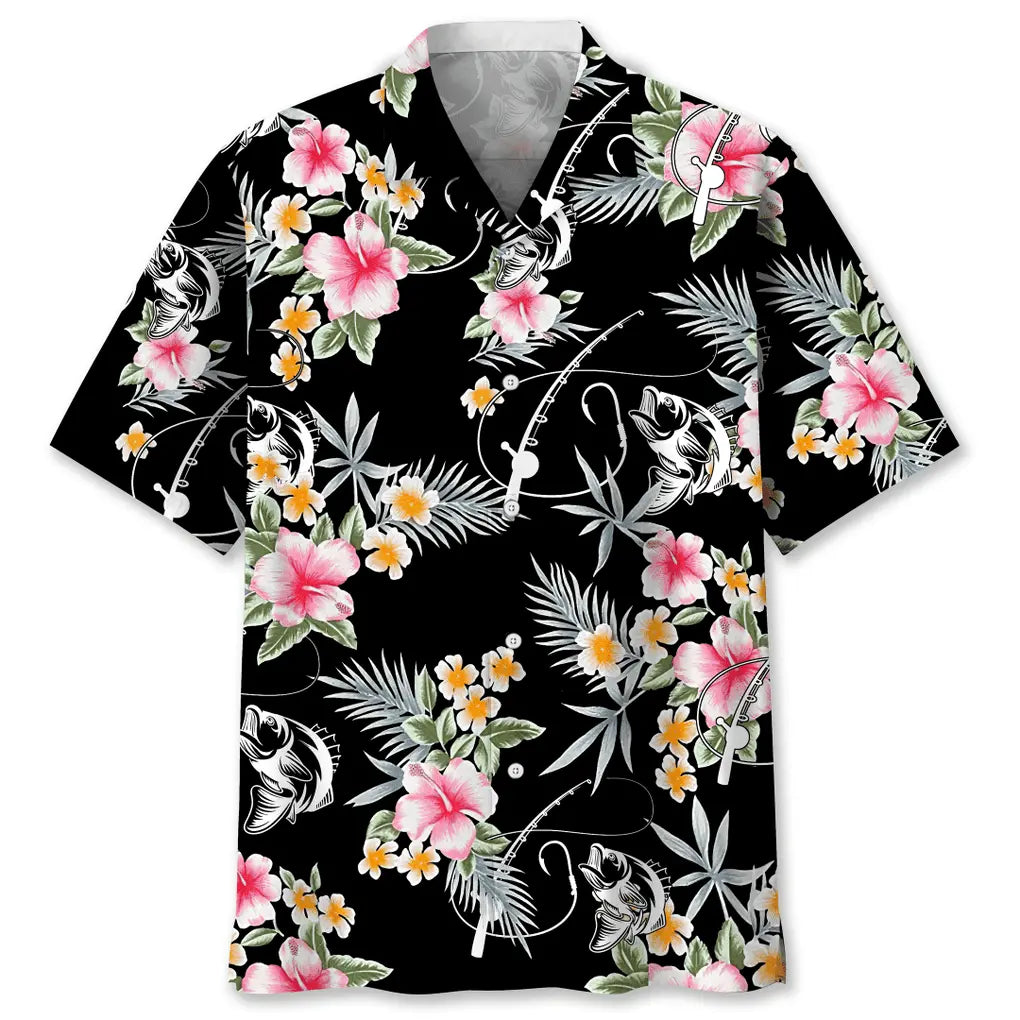 Hawaiian Shirt / Adults / S Fishing Flower Hawaiian Shirt