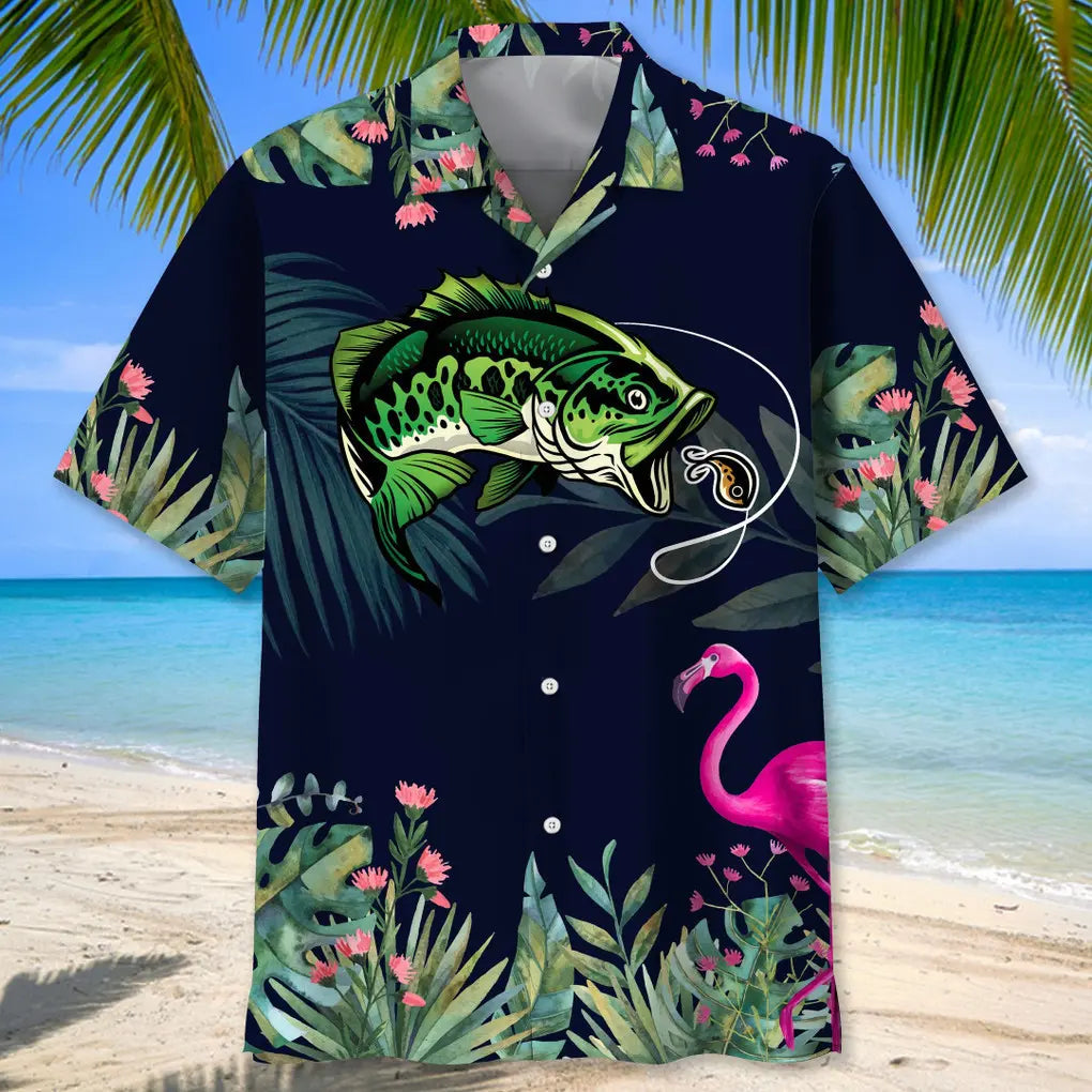 Fishing Tropical Leaf Hawaiian Shirt